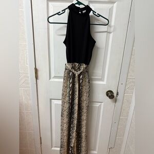 Miami Black and Snake Print Jumpsuit